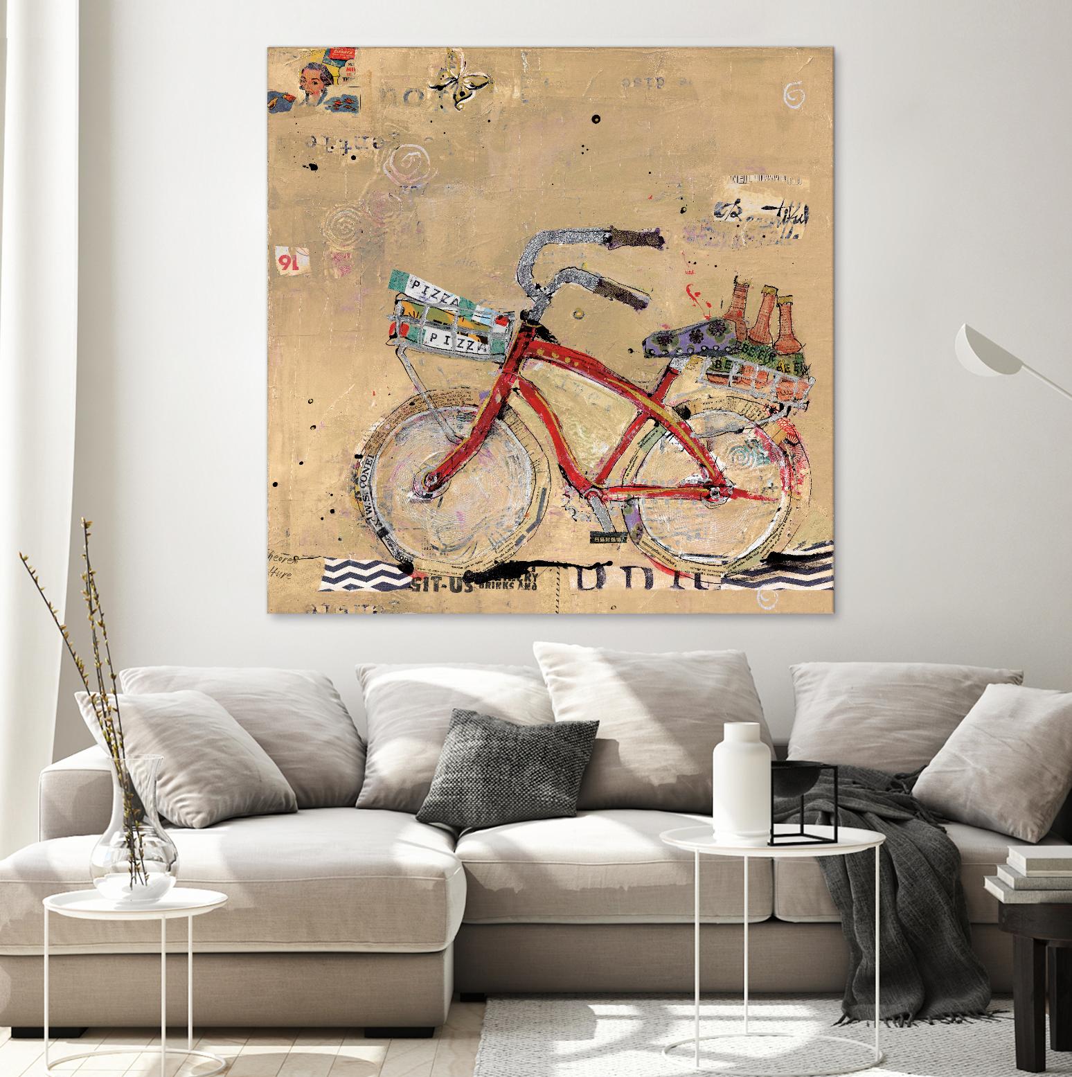 Pizza and Beer by Kellie Day on GIANT ART - beige leisure