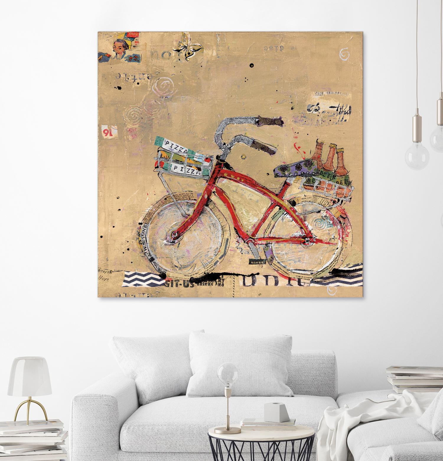 Pizza and Beer by Kellie Day on GIANT ART - beige leisure