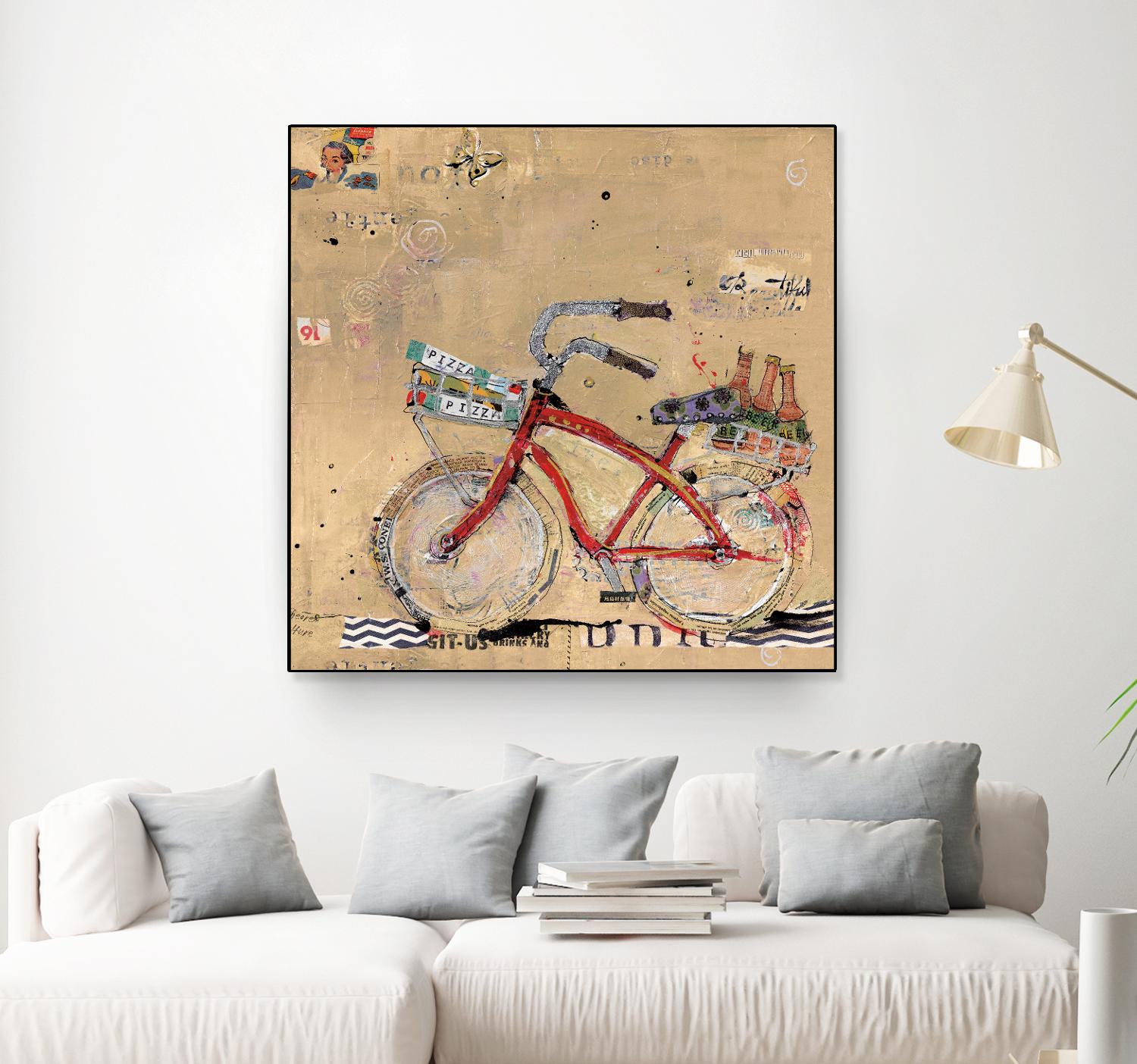 Pizza and Beer by Kellie Day on GIANT ART - beige leisure