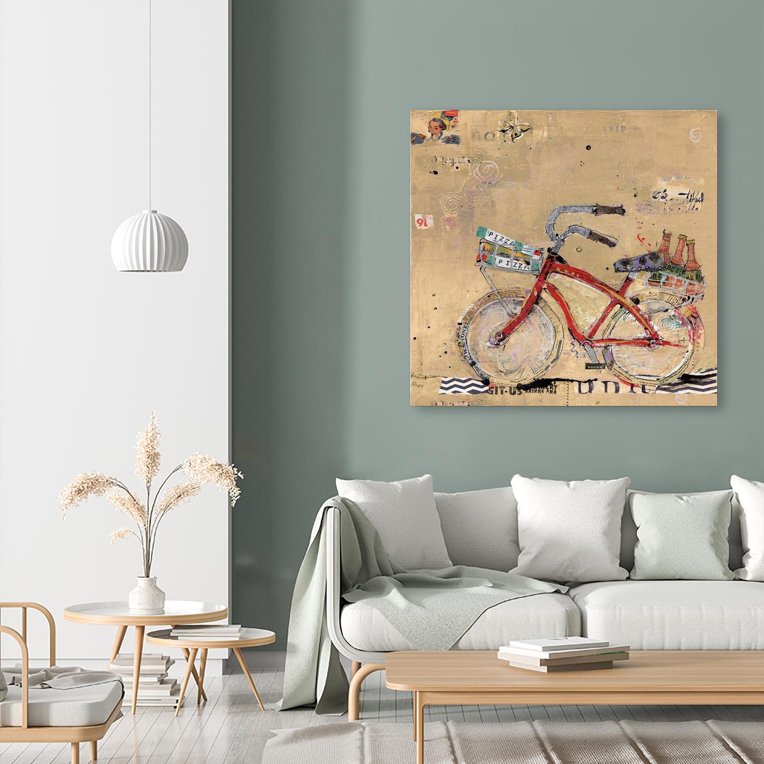 Pizza and Beer by Kellie Day on GIANT ART - beige leisure