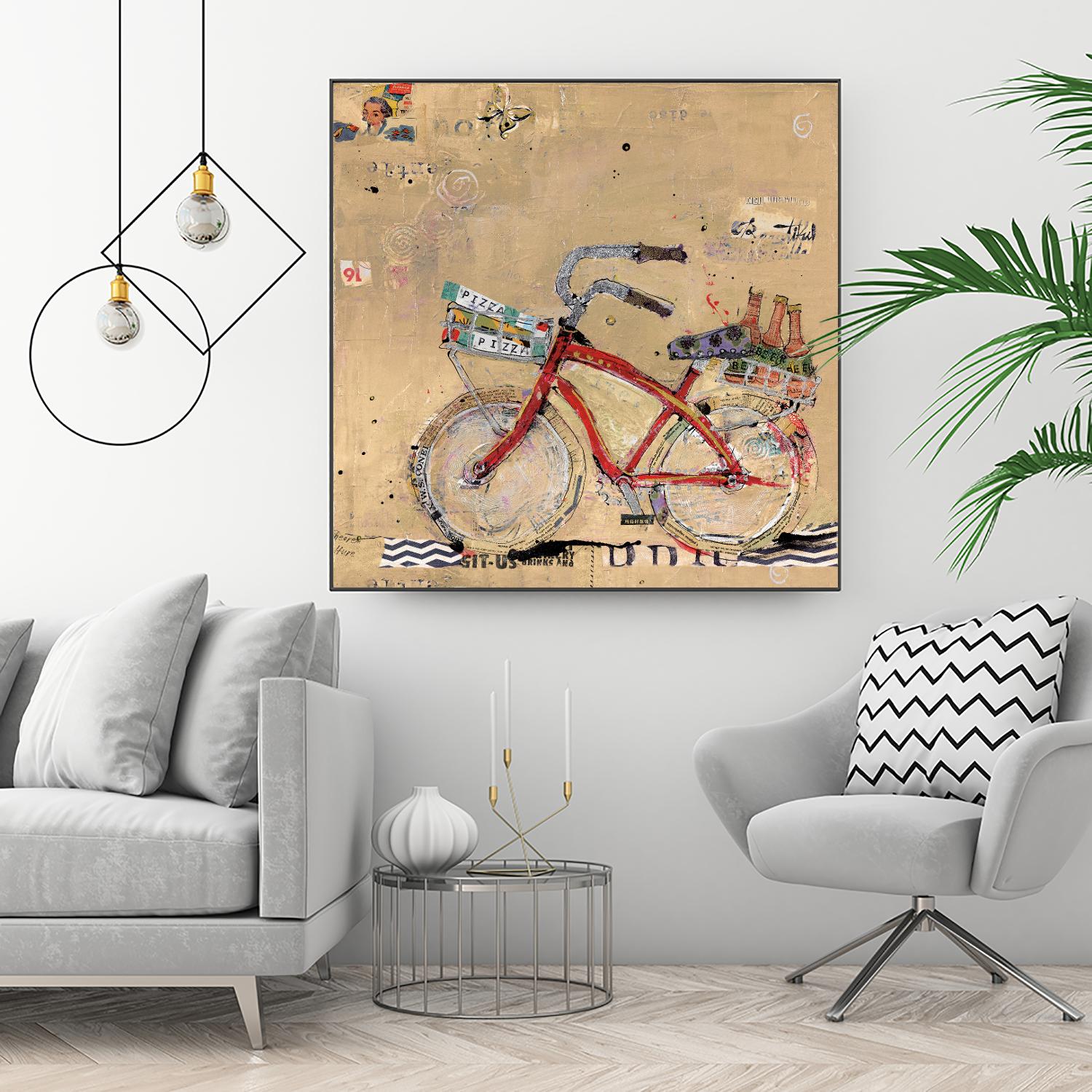 Pizza and Beer by Kellie Day on GIANT ART - beige leisure