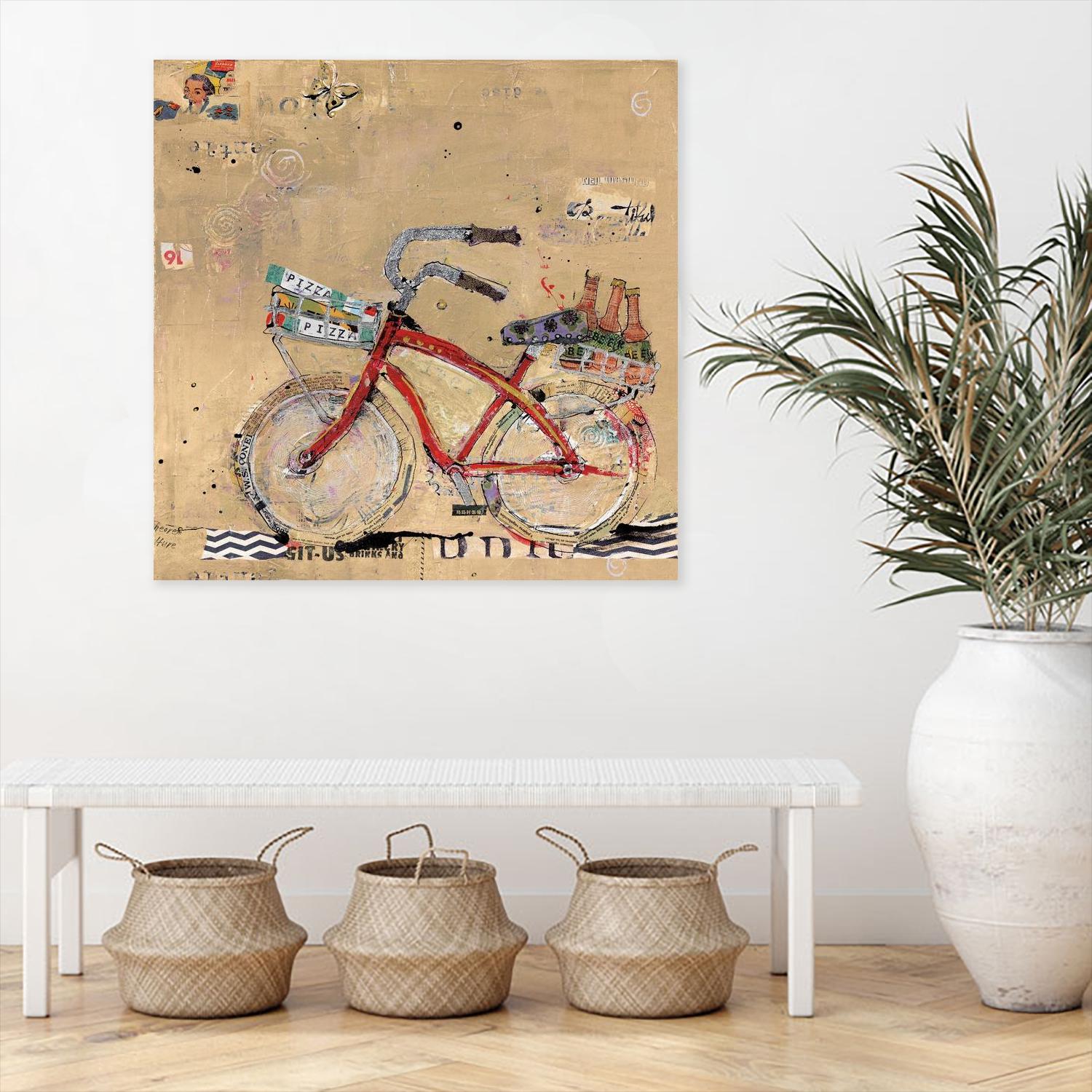 Pizza and Beer by Kellie Day on GIANT ART - beige leisure