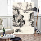 Sumi Waterfall II by Chris Paschke on GIANT ART - grey landscape