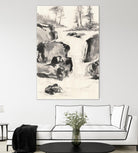 Sumi Waterfall II by Chris Paschke on GIANT ART - grey landscape