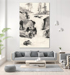 Sumi Waterfall II by Chris Paschke on GIANT ART - grey landscape