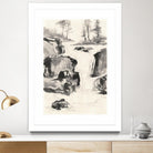 Sumi Waterfall II by Chris Paschke on GIANT ART - grey landscape