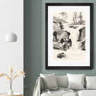 Sumi Waterfall II by Chris Paschke on GIANT ART - grey landscape