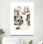 Sumi Waterfall II by Chris Paschke on GIANT ART - grey landscape