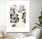 Sumi Waterfall II by Chris Paschke on GIANT ART - grey landscape