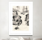 Sumi Waterfall II by Chris Paschke on GIANT ART - grey landscape