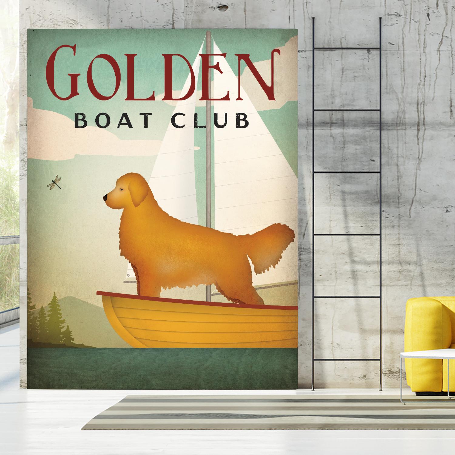 Golden Sail by Ryan Fowler on GIANT ART - blue animals