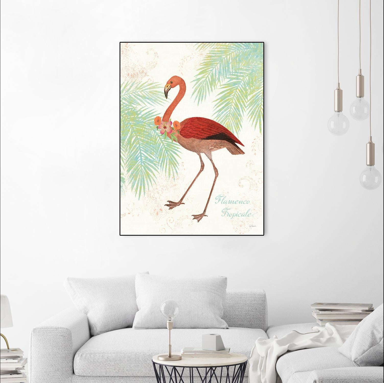 Flamingo Tropicale II by Sue Schlabach on GIANT ART - green tropical