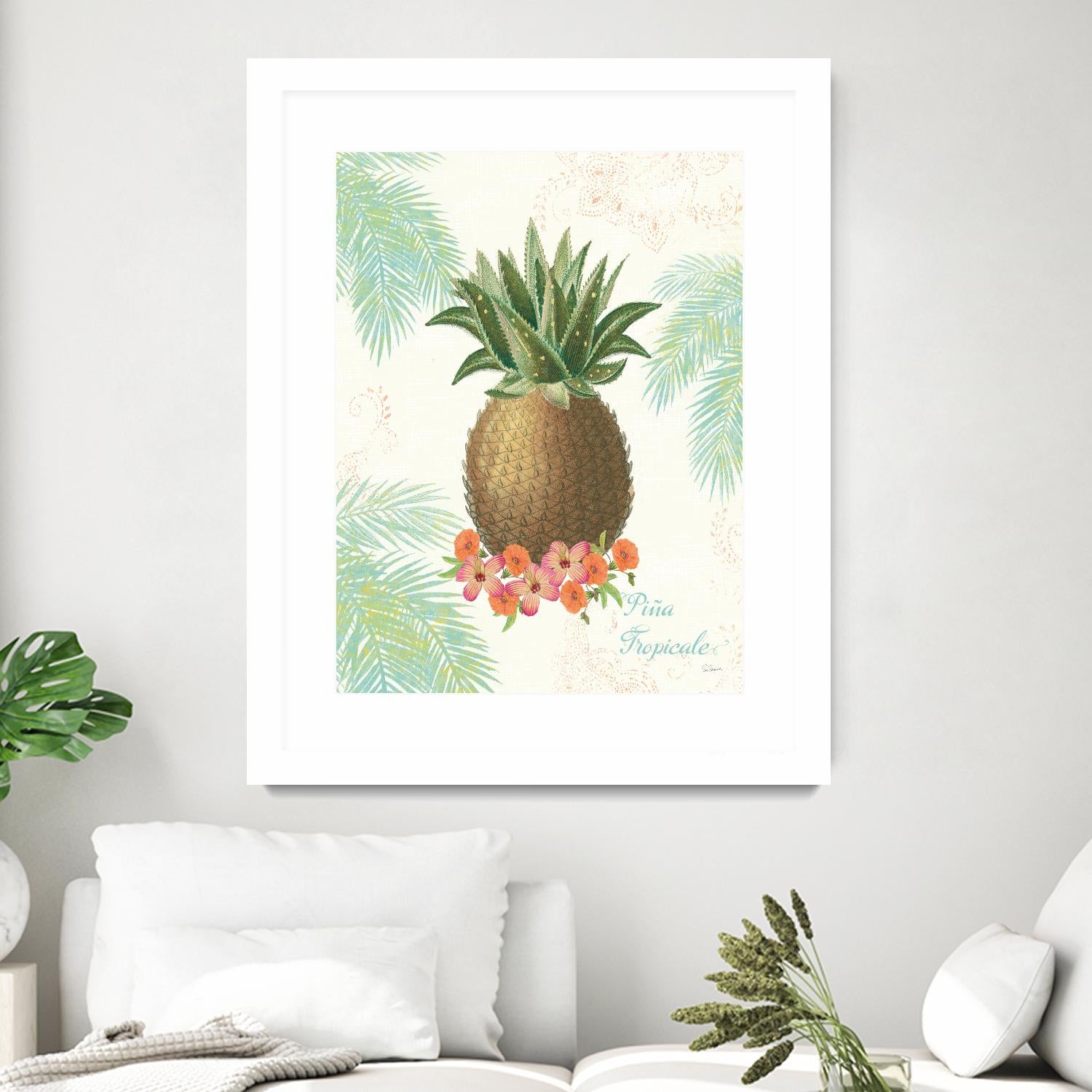 Flamingo Tropicale IV by Sue Schlabach on GIANT ART - brown tropical