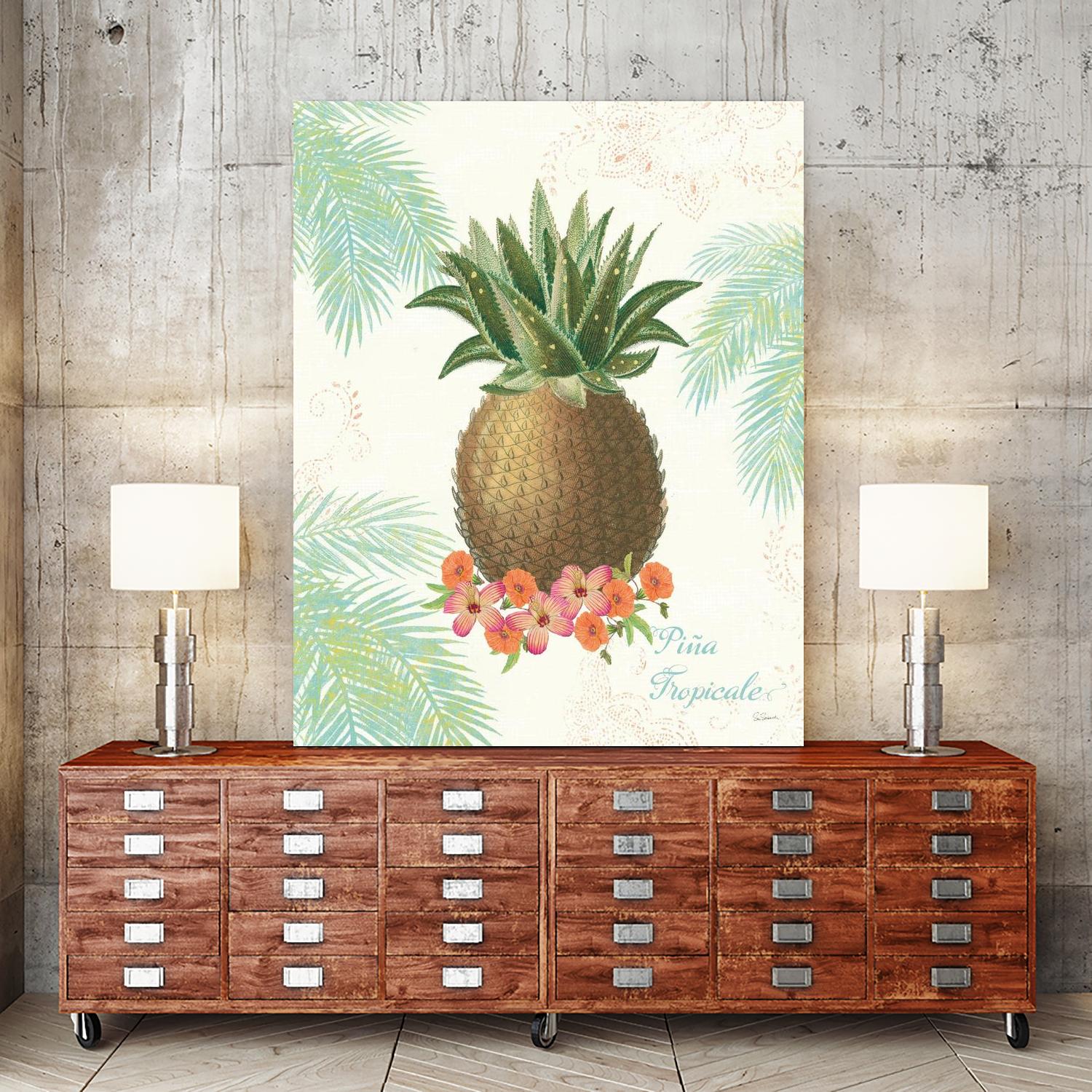 Flamingo Tropicale IV by Sue Schlabach on GIANT ART - brown tropical
