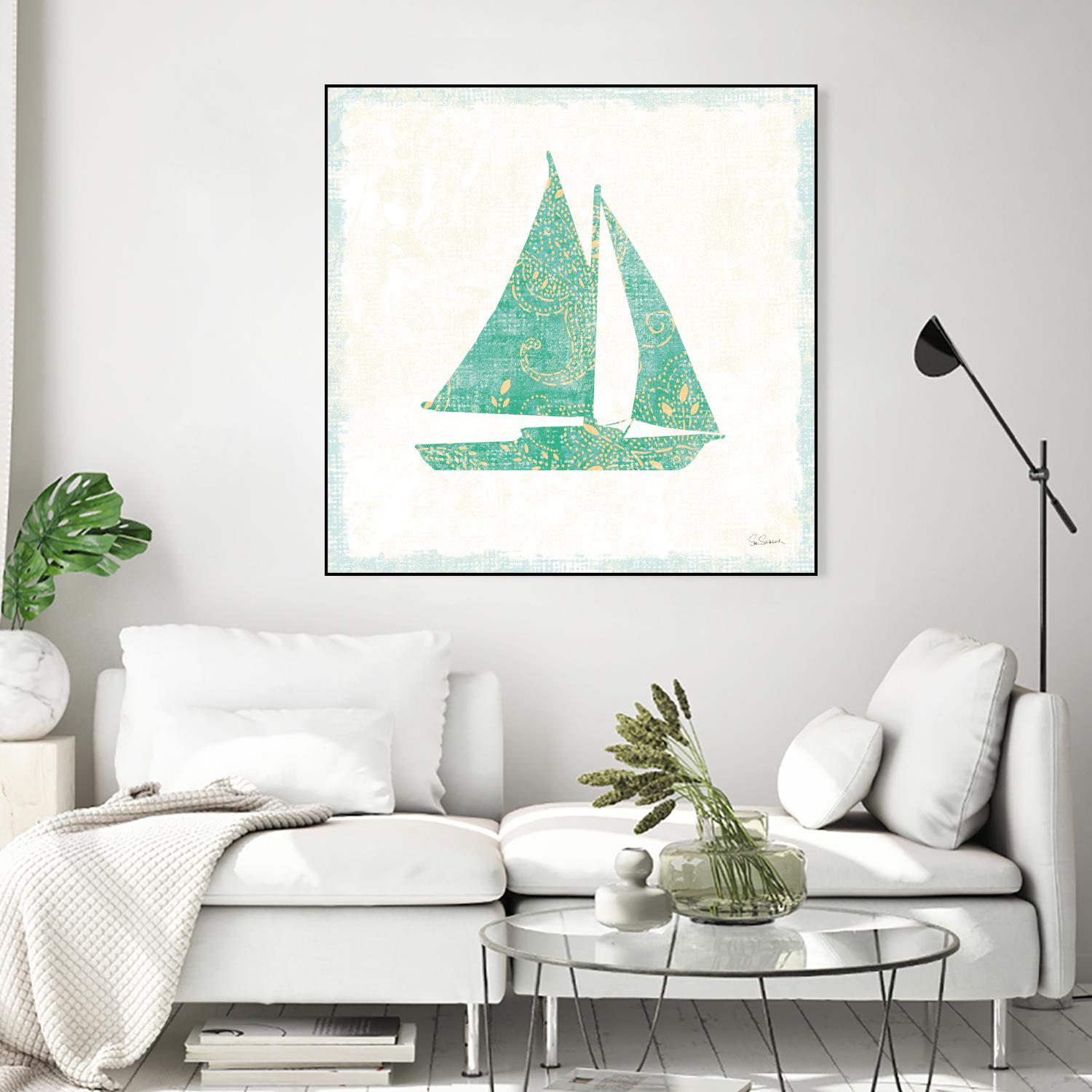 Flamingo Tropicale V by Sue Schlabach on GIANT ART - beige tropical