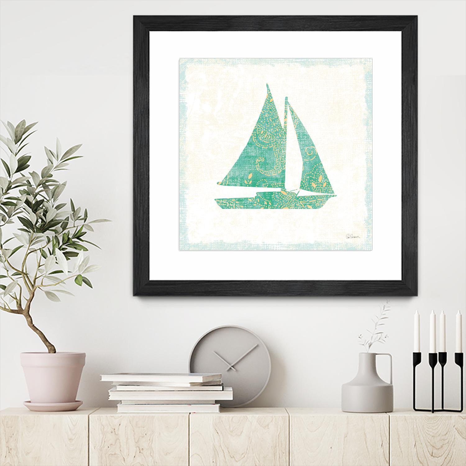 Flamingo Tropicale V by Sue Schlabach on GIANT ART - beige tropical