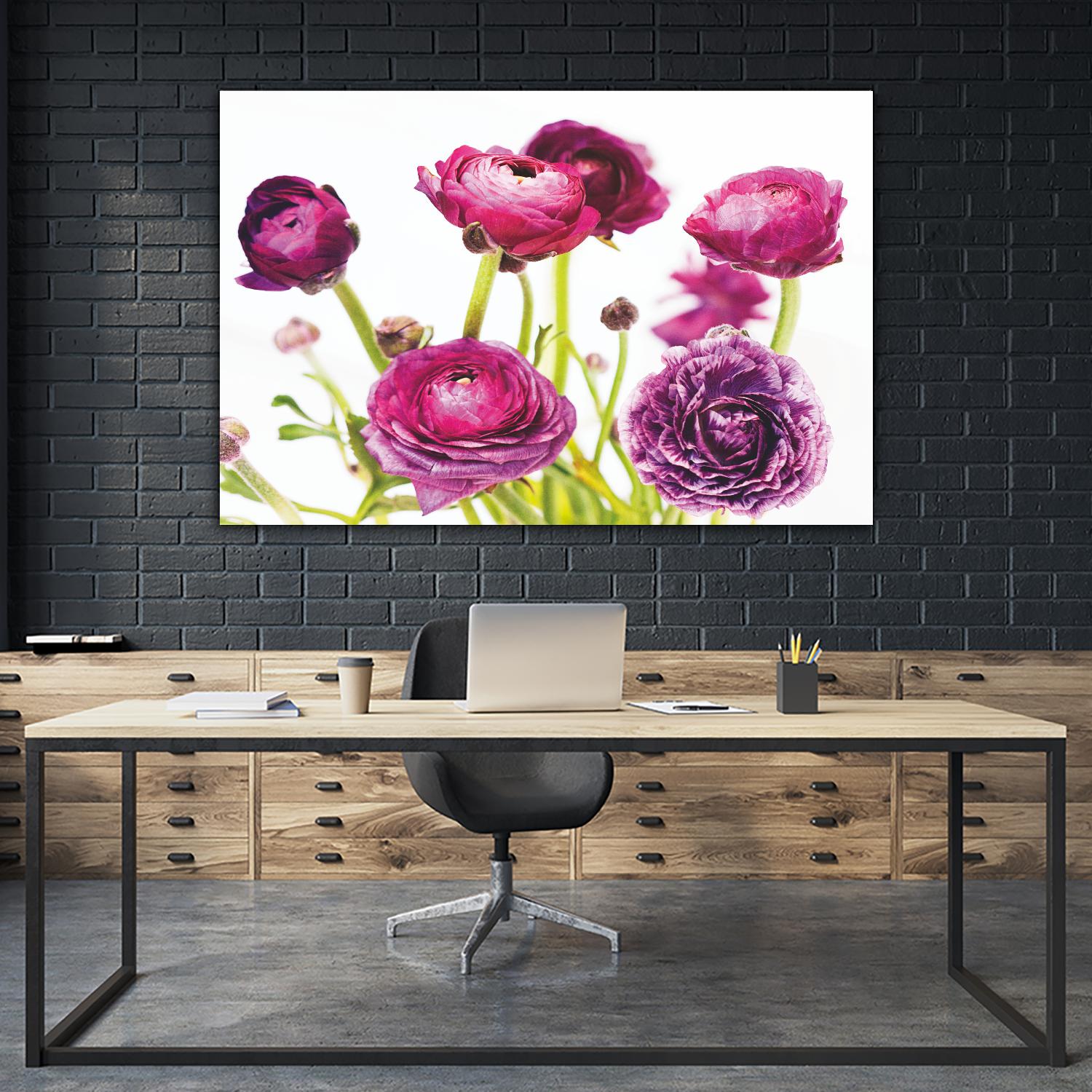Spring Ranunculus III by Laura Marshall on GIANT ART - green floral