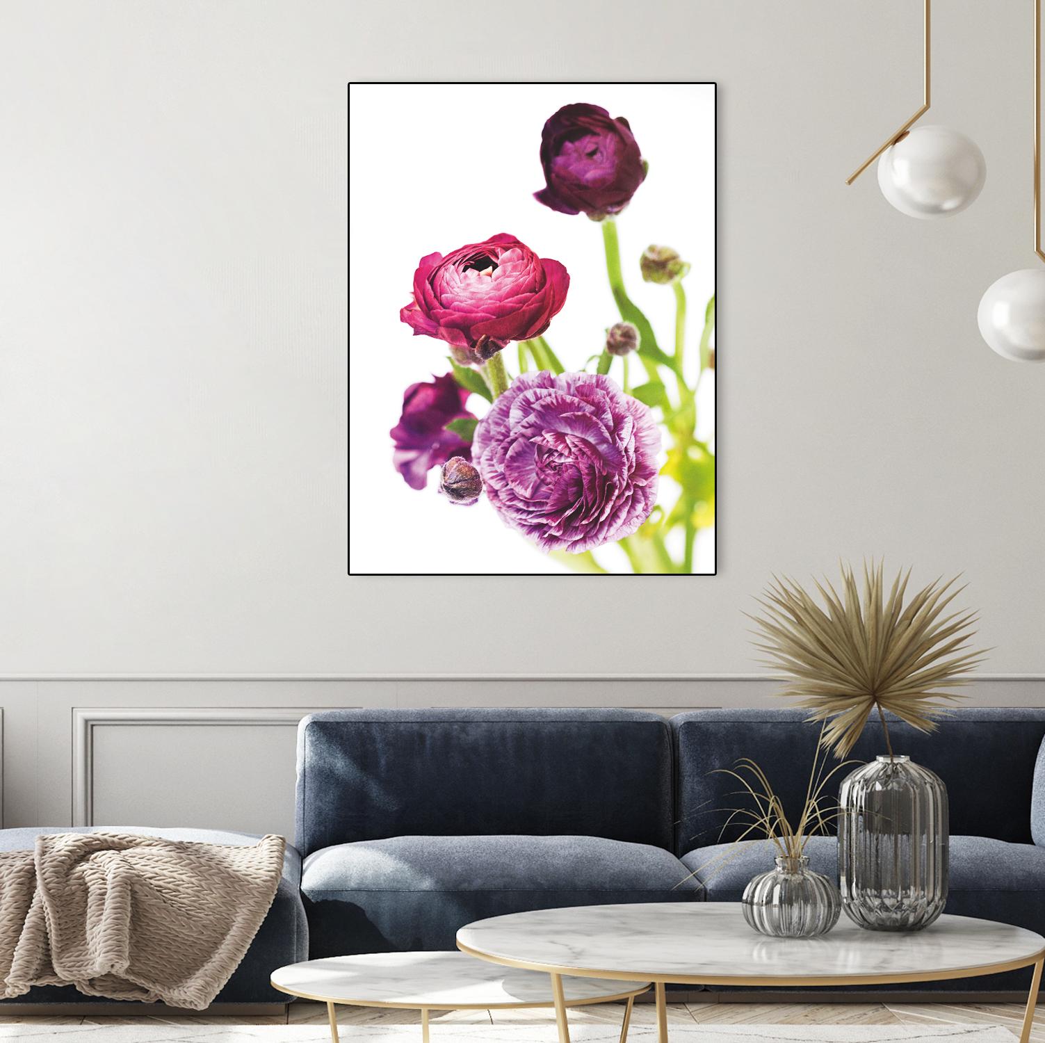 Spring Ranunculus VI by Laura Marshall on GIANT ART - green floral