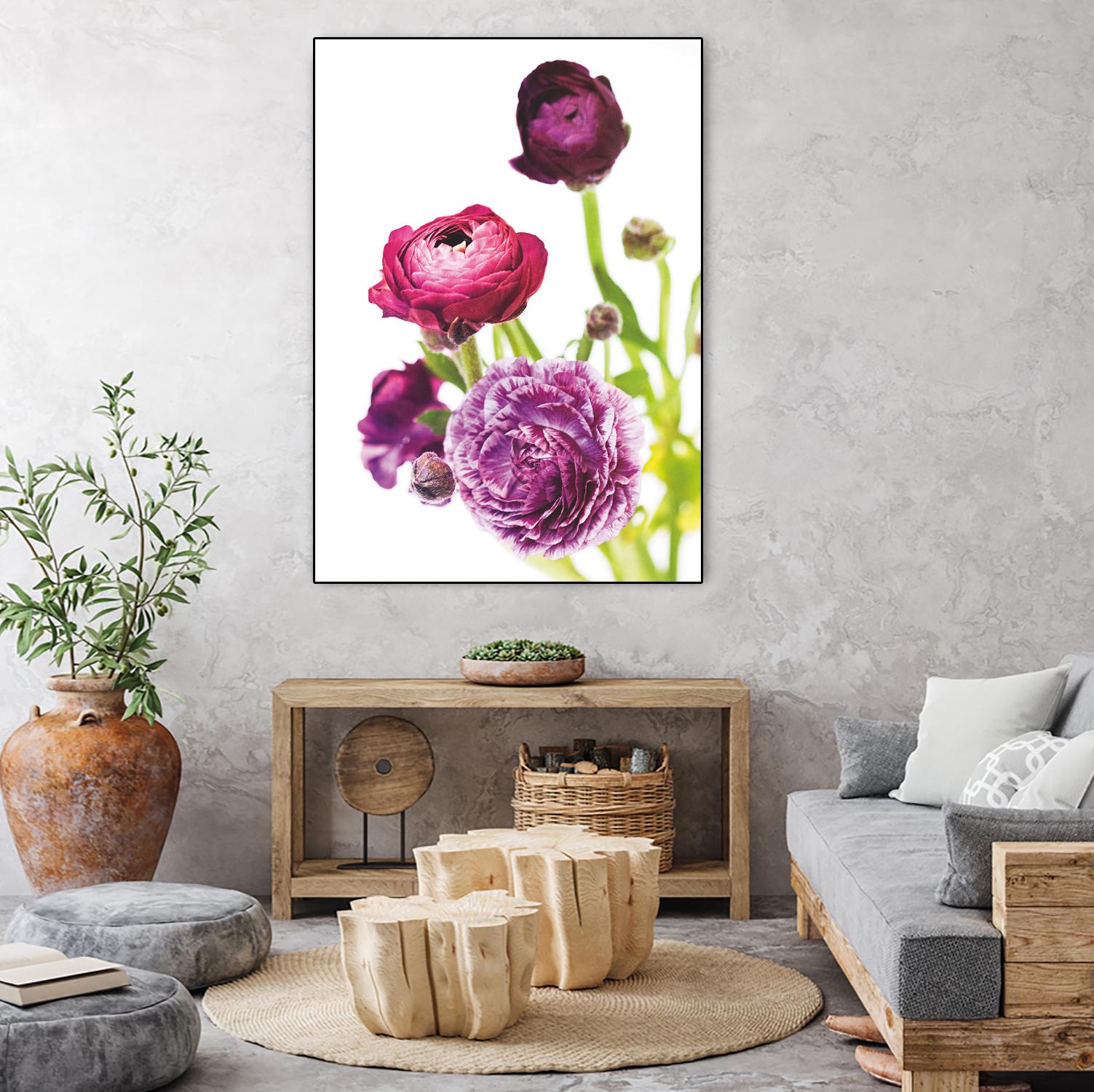 Spring Ranunculus VI by Laura Marshall on GIANT ART - green floral