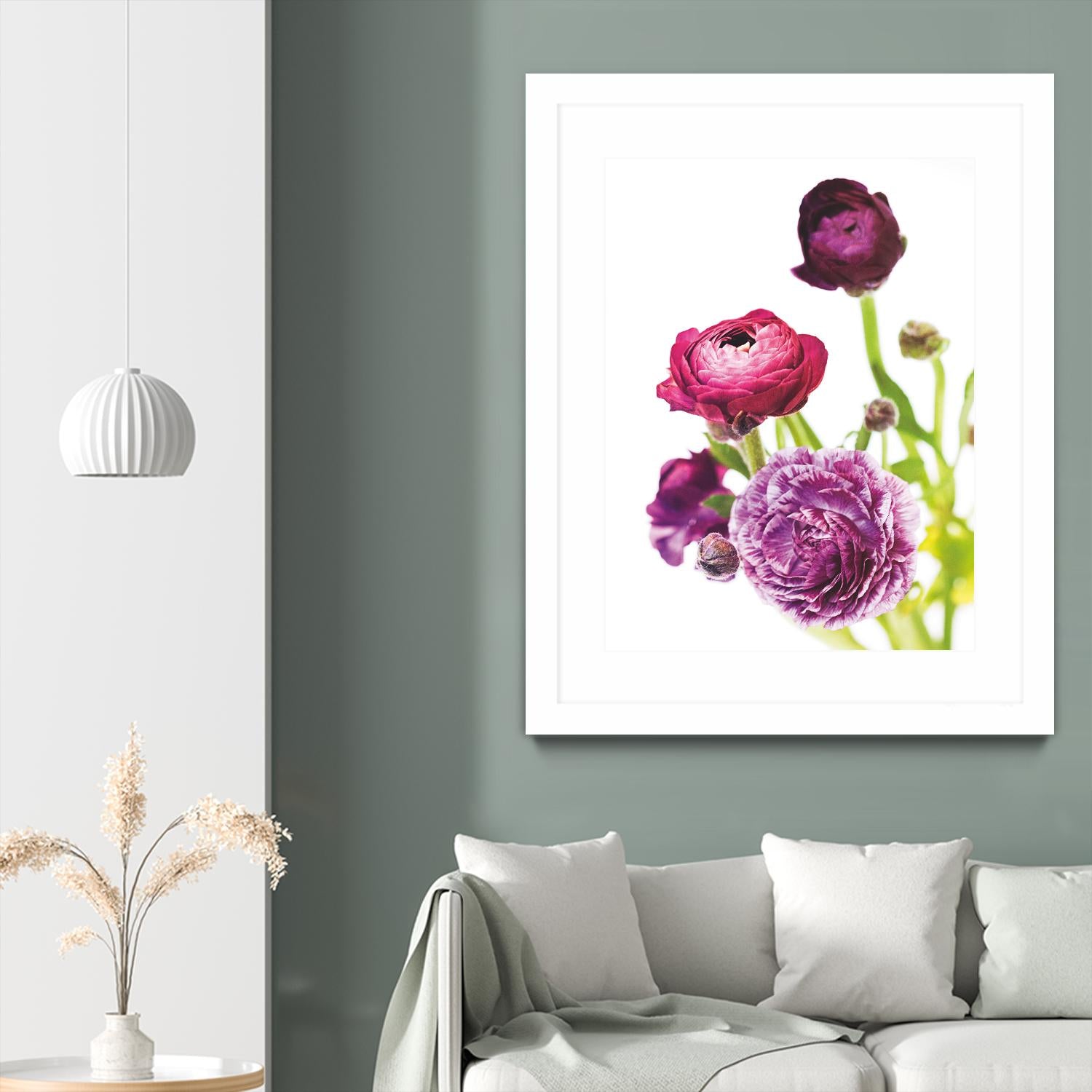 Spring Ranunculus VI by Laura Marshall on GIANT ART - green floral