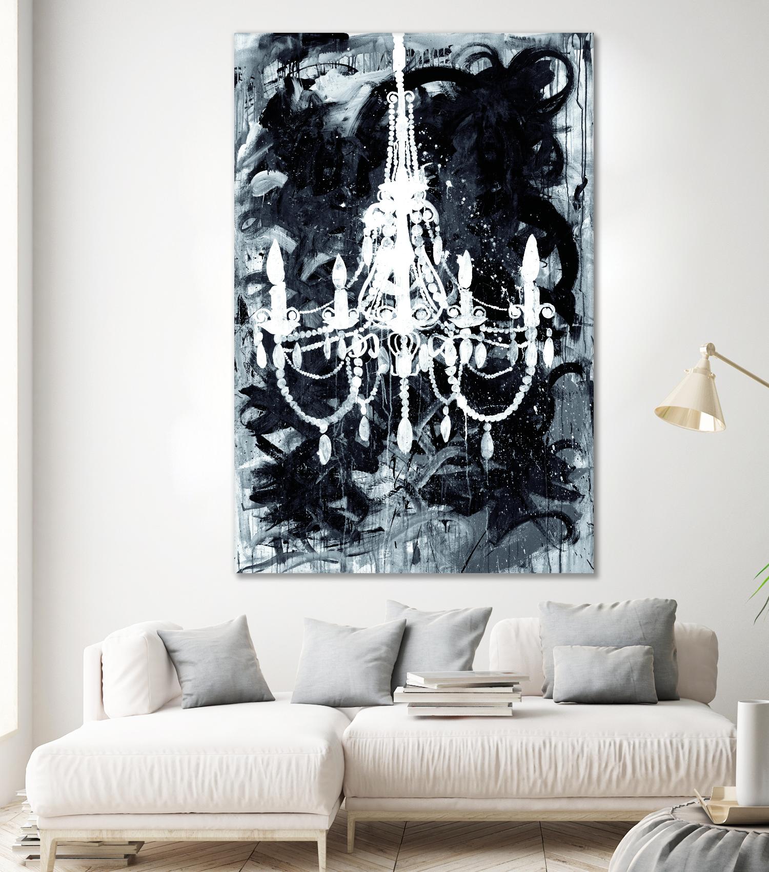 Chandelier Black and White by Kent Youngstrom on GIANT ART - grey interior