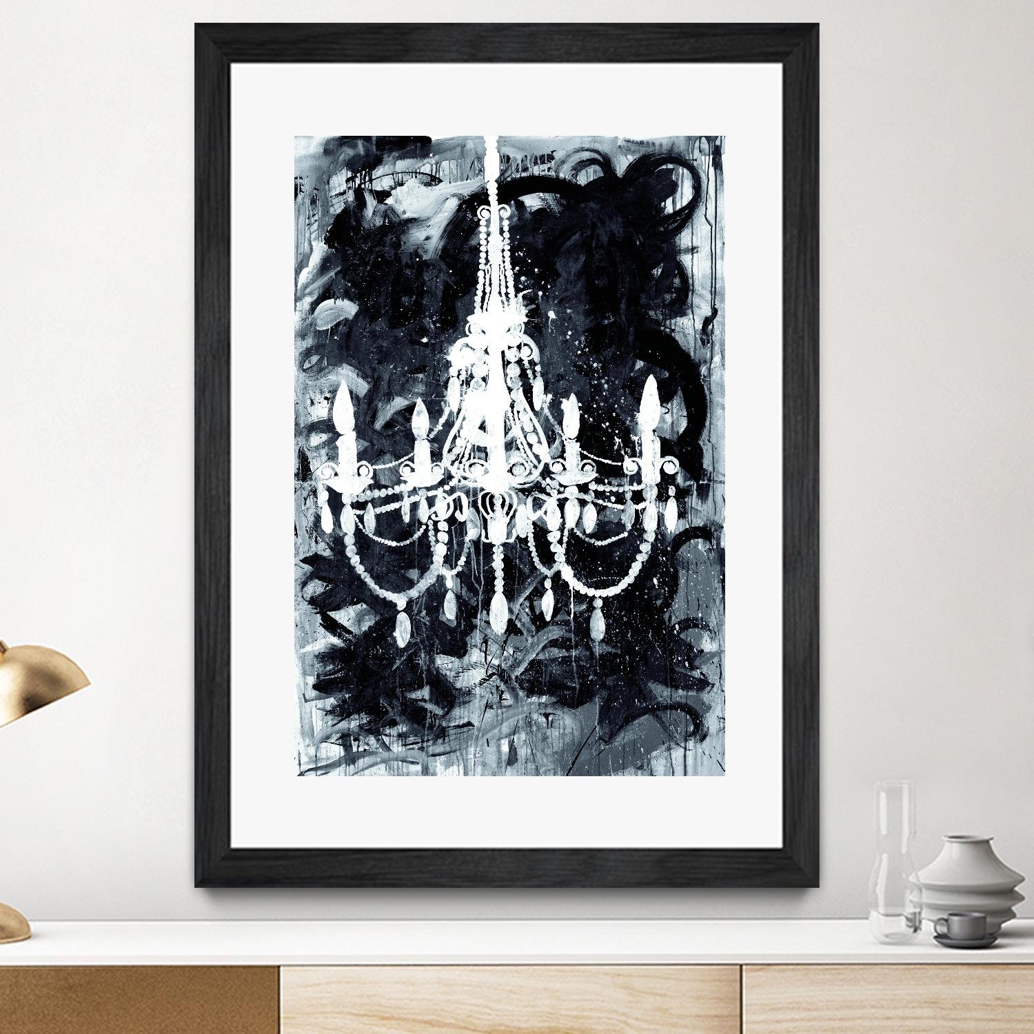 Chandelier Black and White by Kent Youngstrom on GIANT ART - grey interior