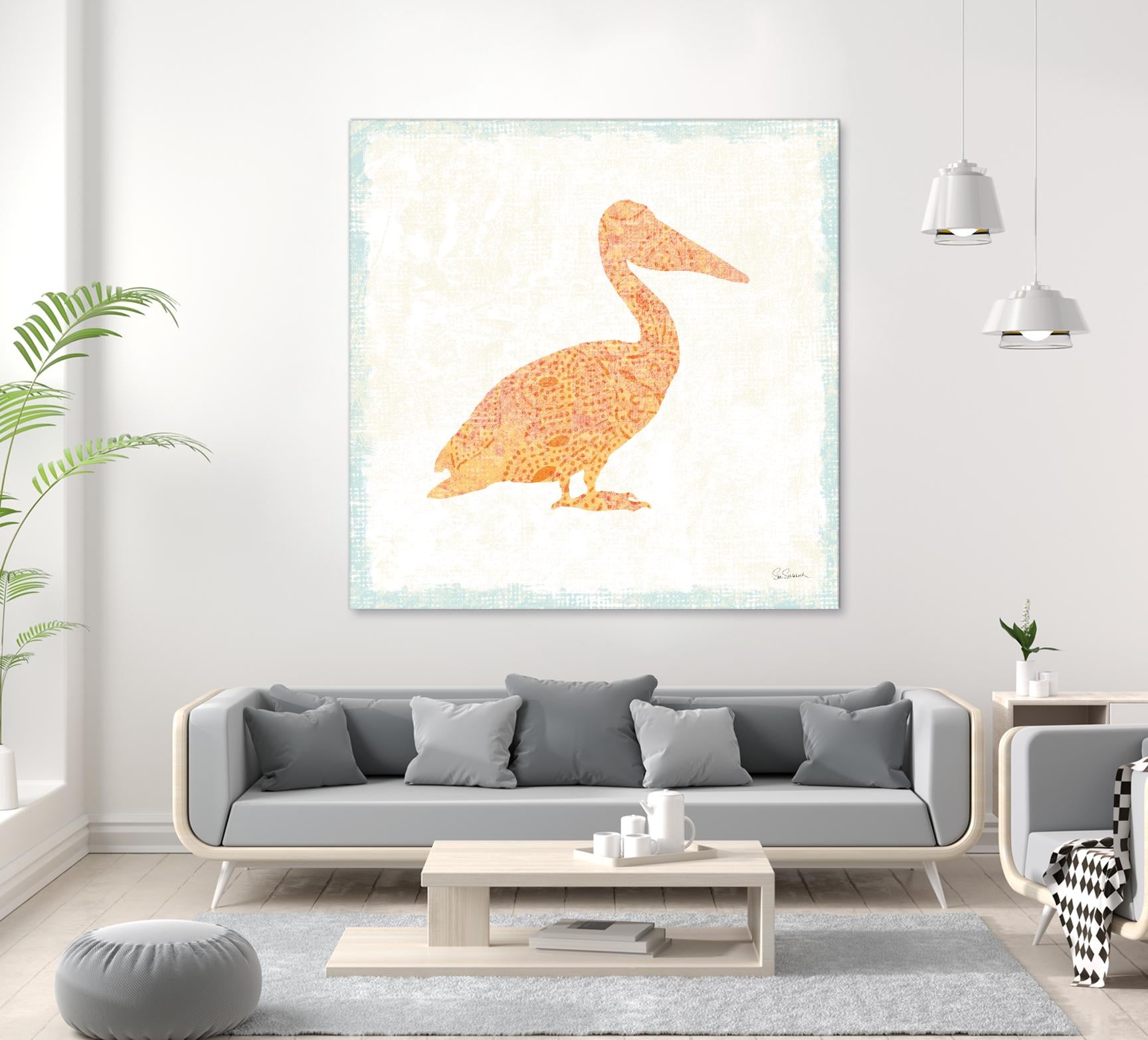 Flamingo Tropicale IX by Carol Rowan on GIANT ART - beige tropical