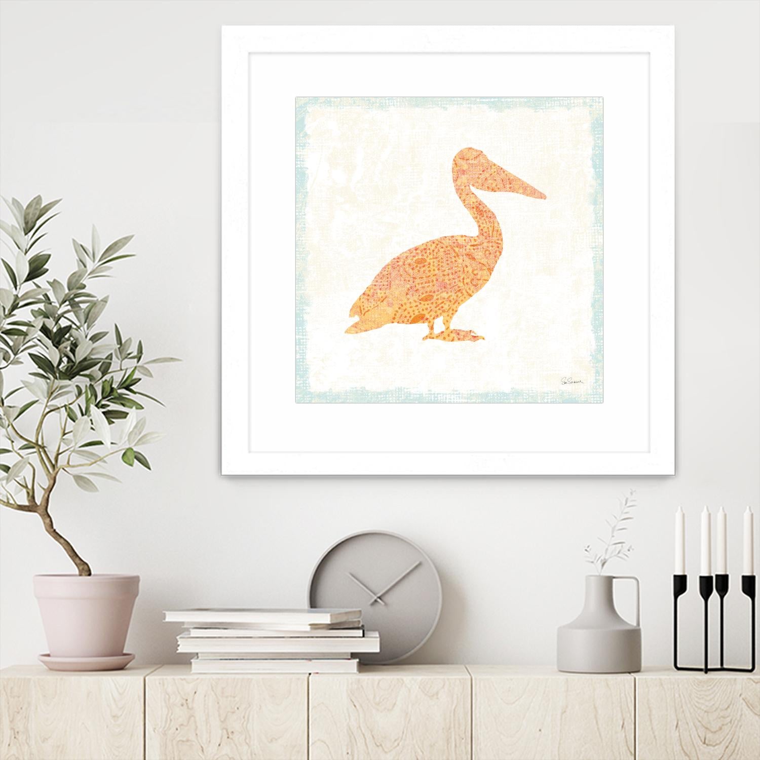 Flamingo Tropicale IX by Carol Rowan on GIANT ART - beige tropical