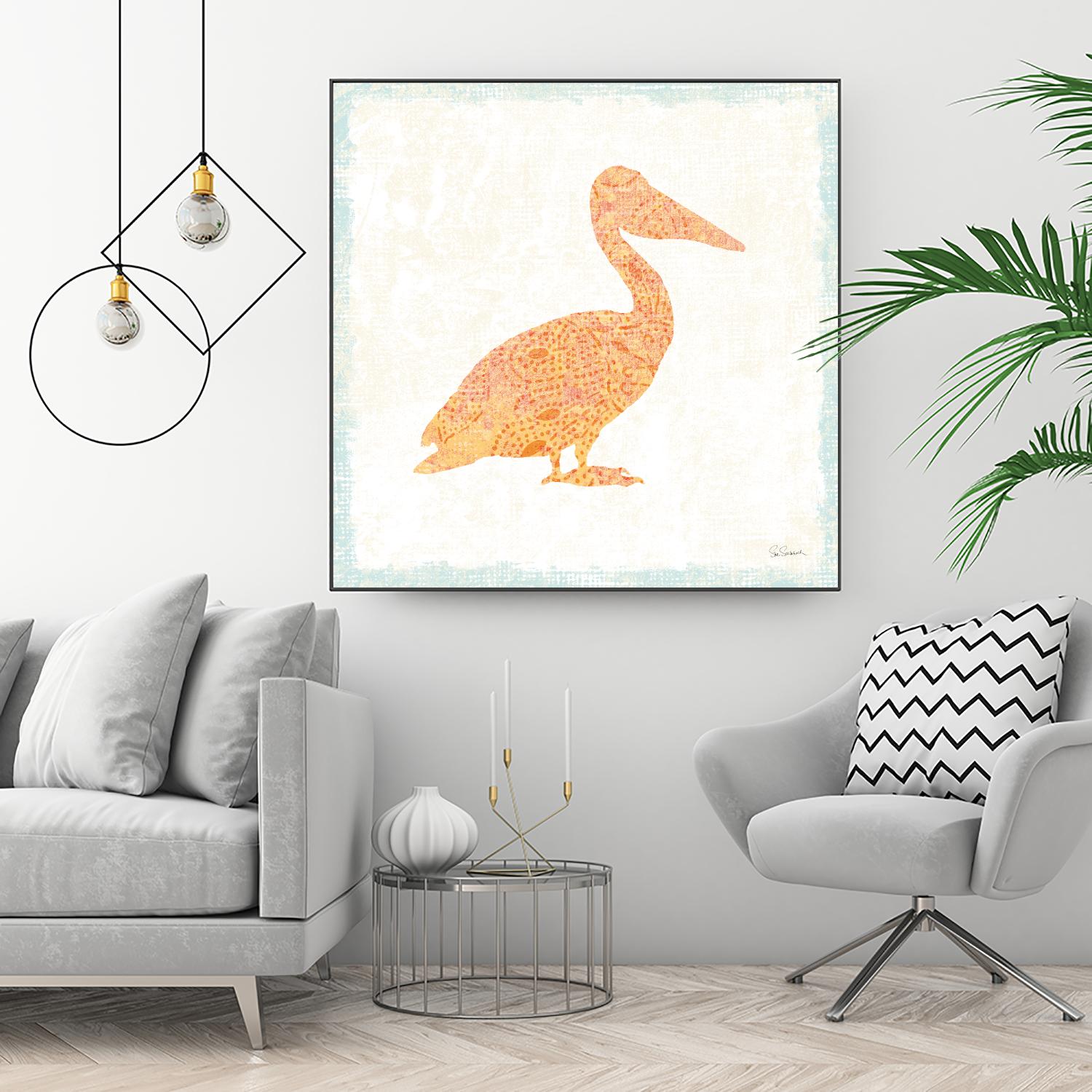 Flamingo Tropicale IX by Carol Rowan on GIANT ART - beige tropical