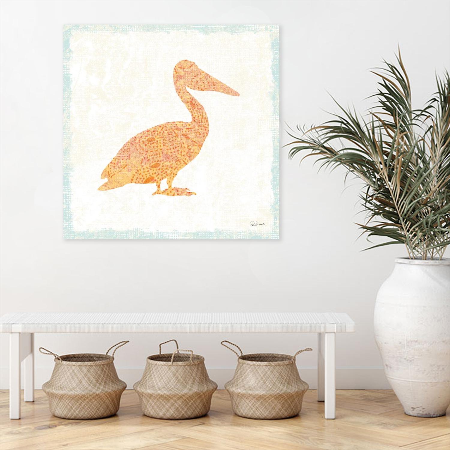 Flamingo Tropicale IX by Carol Rowan on GIANT ART - beige animal bird