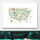 Illustrated USA by Michael Mullan on GIANT ART - green maps