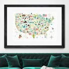 Illustrated USA by Michael Mullan on GIANT ART - green maps