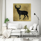 Golden Lodge I by James Wiens on GIANT ART - gold animals deer