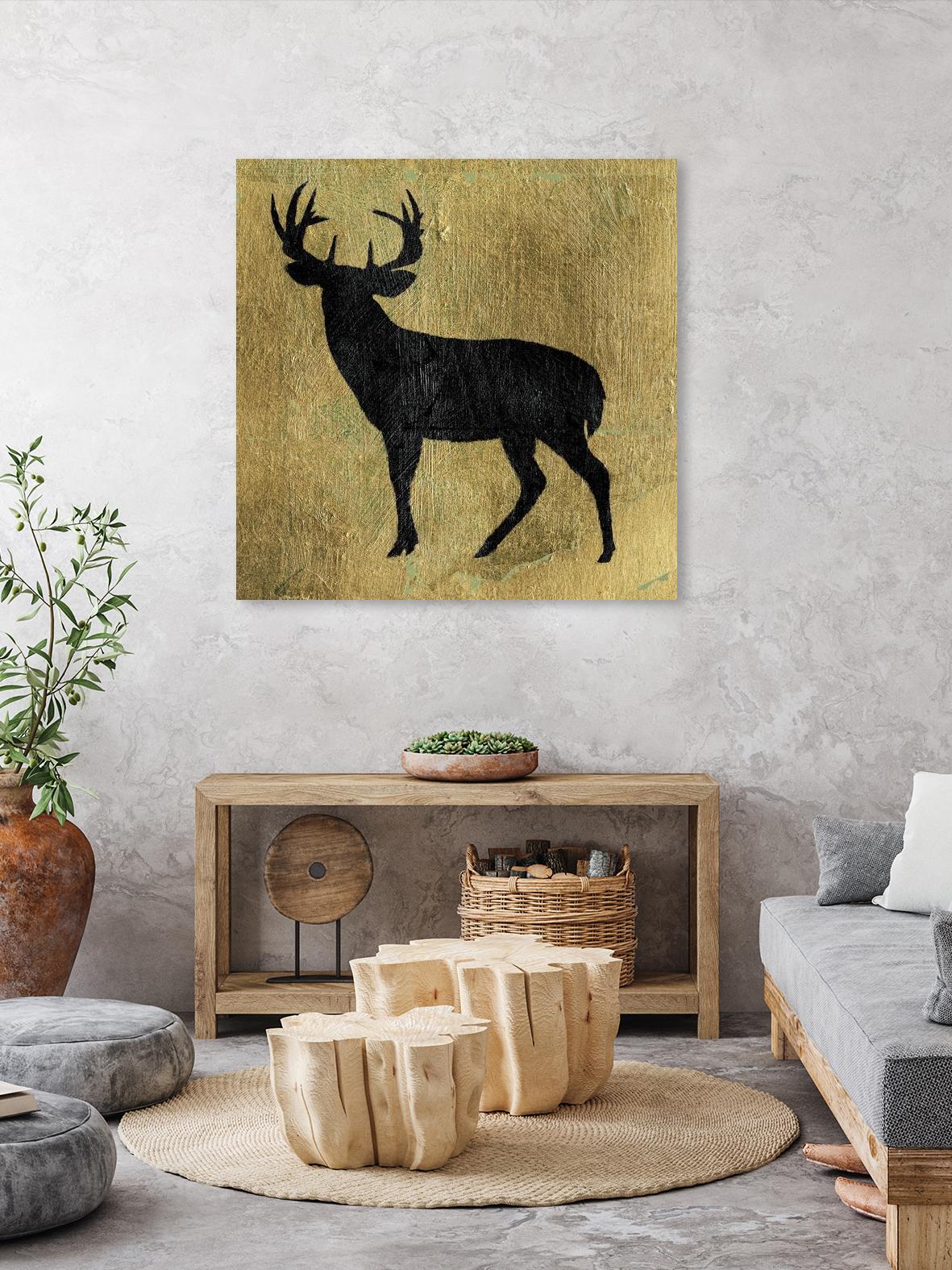 Golden Lodge I by James Wiens on GIANT ART - gold animals deer