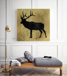 Golden Lodge IV by James Wiens on GIANT ART - gold animals deer