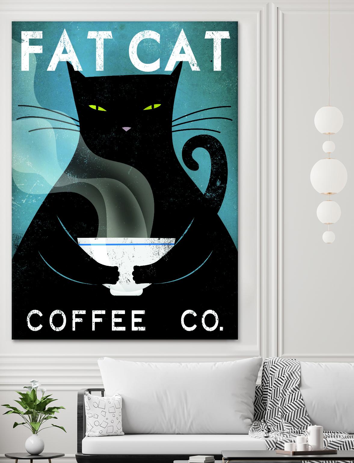 Cat Coffee no City by Ryan Fowler on GIANT ART - black animals