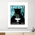 Cat Coffee no City by Ryan Fowler on GIANT ART - blue typography