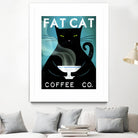 Cat Coffee no City by Ryan Fowler on GIANT ART - blue typography