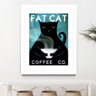 Cat Coffee no City by Ryan Fowler on GIANT ART - blue typography
