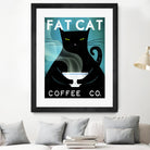 Cat Coffee no City by Ryan Fowler on GIANT ART - blue typography