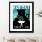 Cat Coffee no City by Ryan Fowler on GIANT ART - blue typography
