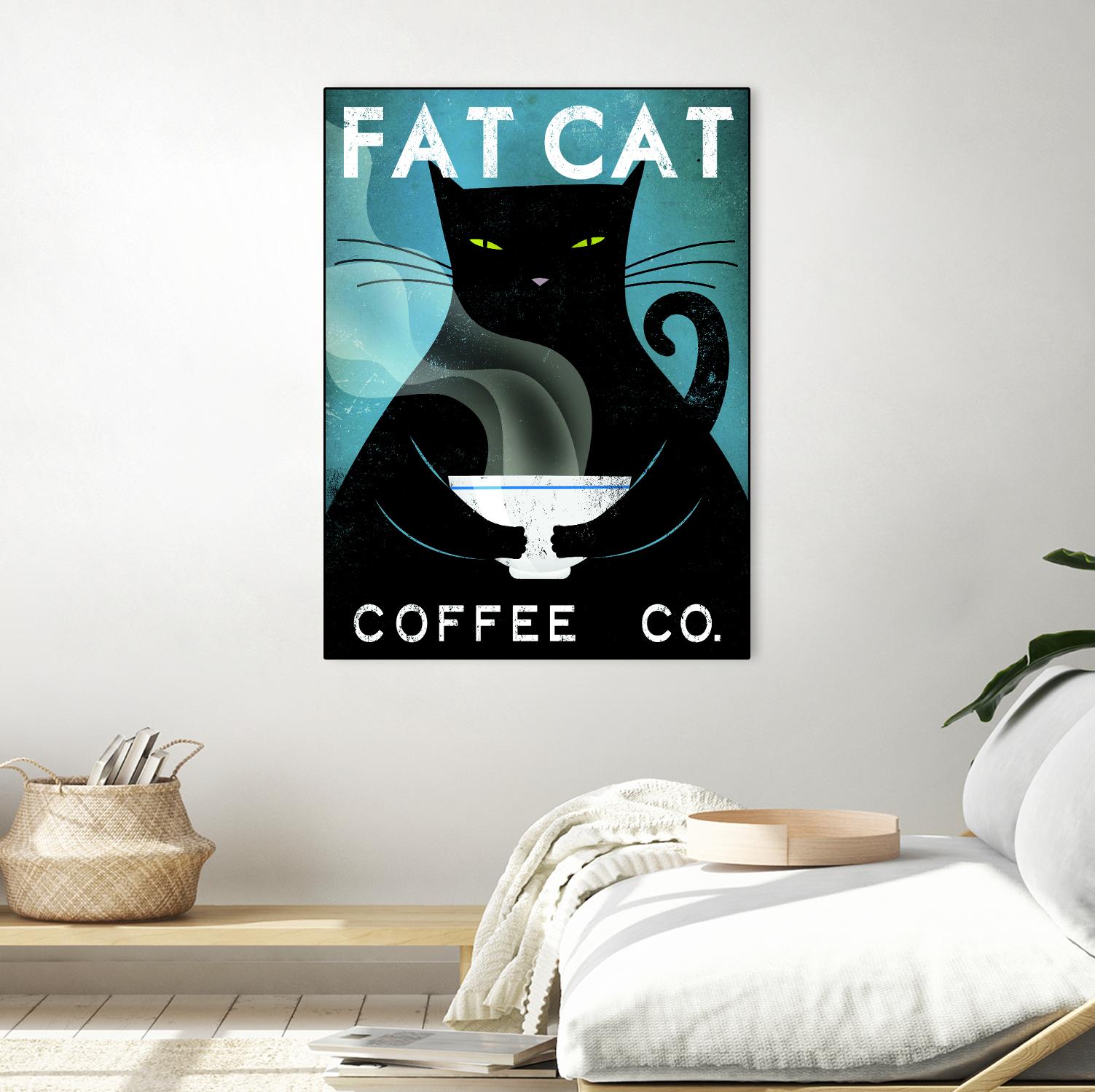 Cat Coffee no City by Ryan Fowler on GIANT ART - black animals
