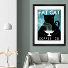 Cat Coffee no City by Ryan Fowler on GIANT ART - blue typography