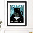 Cat Coffee no City by Ryan Fowler on GIANT ART - blue typography