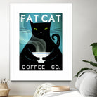 Cat Coffee no City by Ryan Fowler on GIANT ART - blue typography