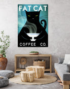 Cat Coffee no City by Ryan Fowler on GIANT ART - blue typography