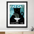 Cat Coffee no City by Ryan Fowler on GIANT ART - blue typography