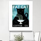 Cat Coffee no City by Ryan Fowler on GIANT ART - blue typography