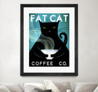 Cat Coffee no City by Ryan Fowler on GIANT ART - blue typography