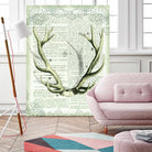 Regal Antlers on Newsprint I by Sue Schlabach on GIANT ART - brown country look